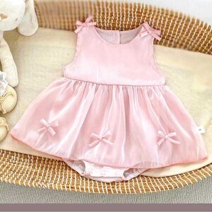 🔥🆕🔥 Cutey N Coolty Tulip Romper Dress Pink Iridescent Tulle 12-18m​